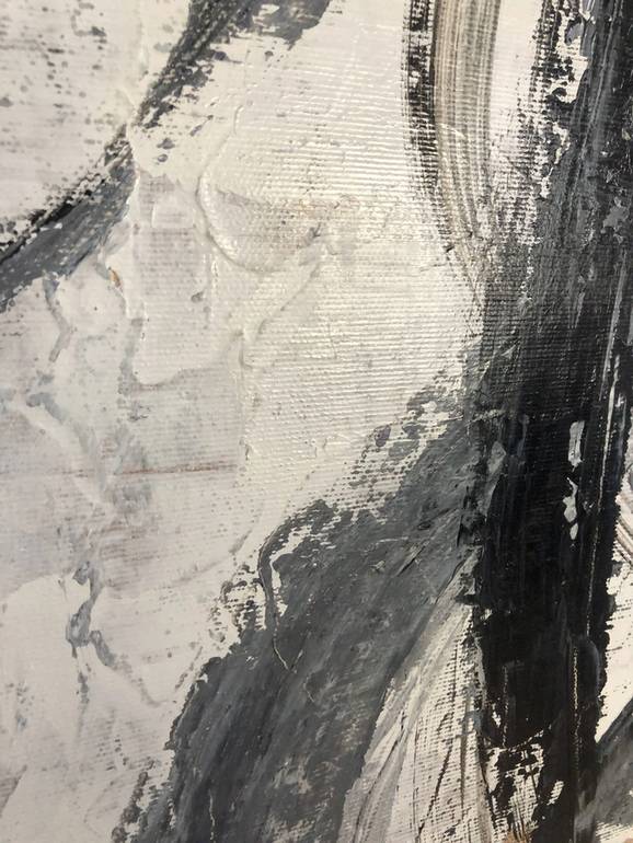Black Handmade Modern Abstract Canvas Artwork 8ISGP
